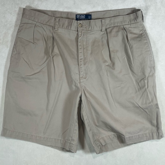 Polo Ralph Lauren 38W Tyler Short Men's Beige Flat Front Shorts - Picture 2 of 8